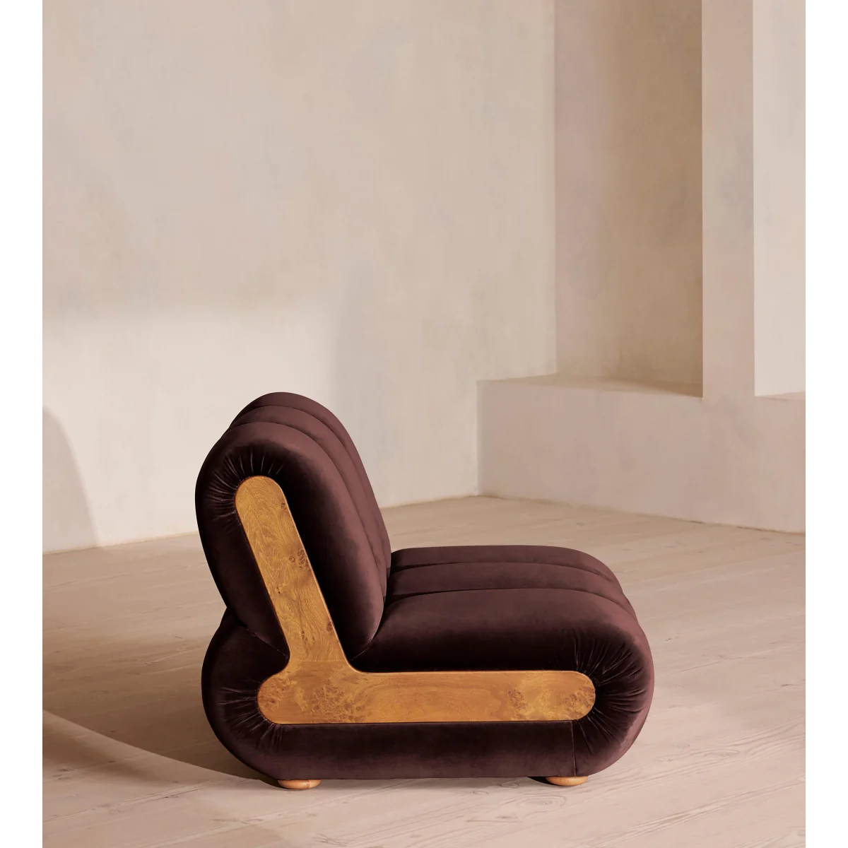 Noelle Modular Armchair, Velvet, Aubergine, UK – image 4