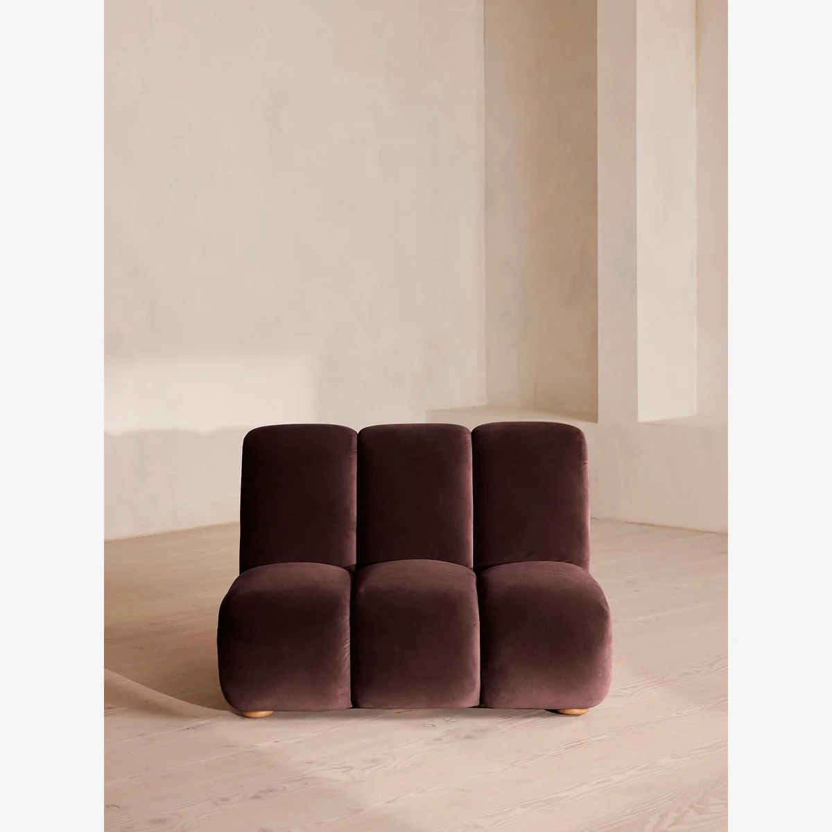 Noelle Modular Armchair, Velvet, Aubergine, UK – image 1