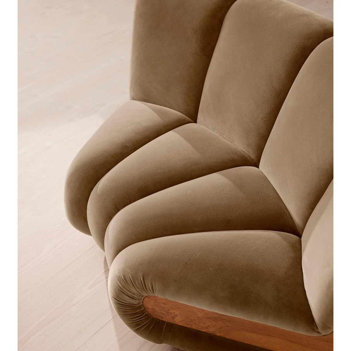 Noelle Modular Curved Armchair, Velvet, Truffle, UK – image 6