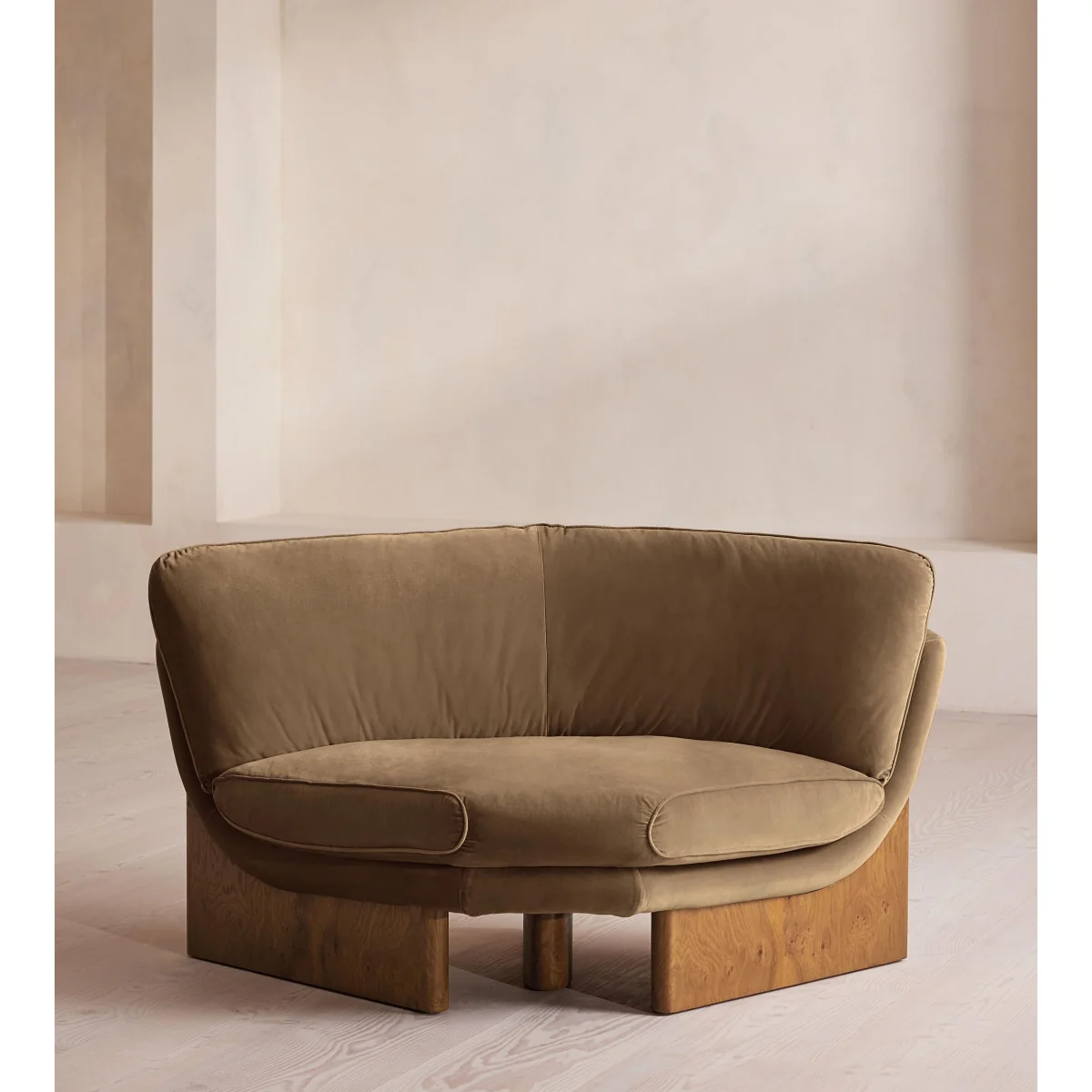 Tellis Corner Chair, Velvet, Truffle, UK – image 2