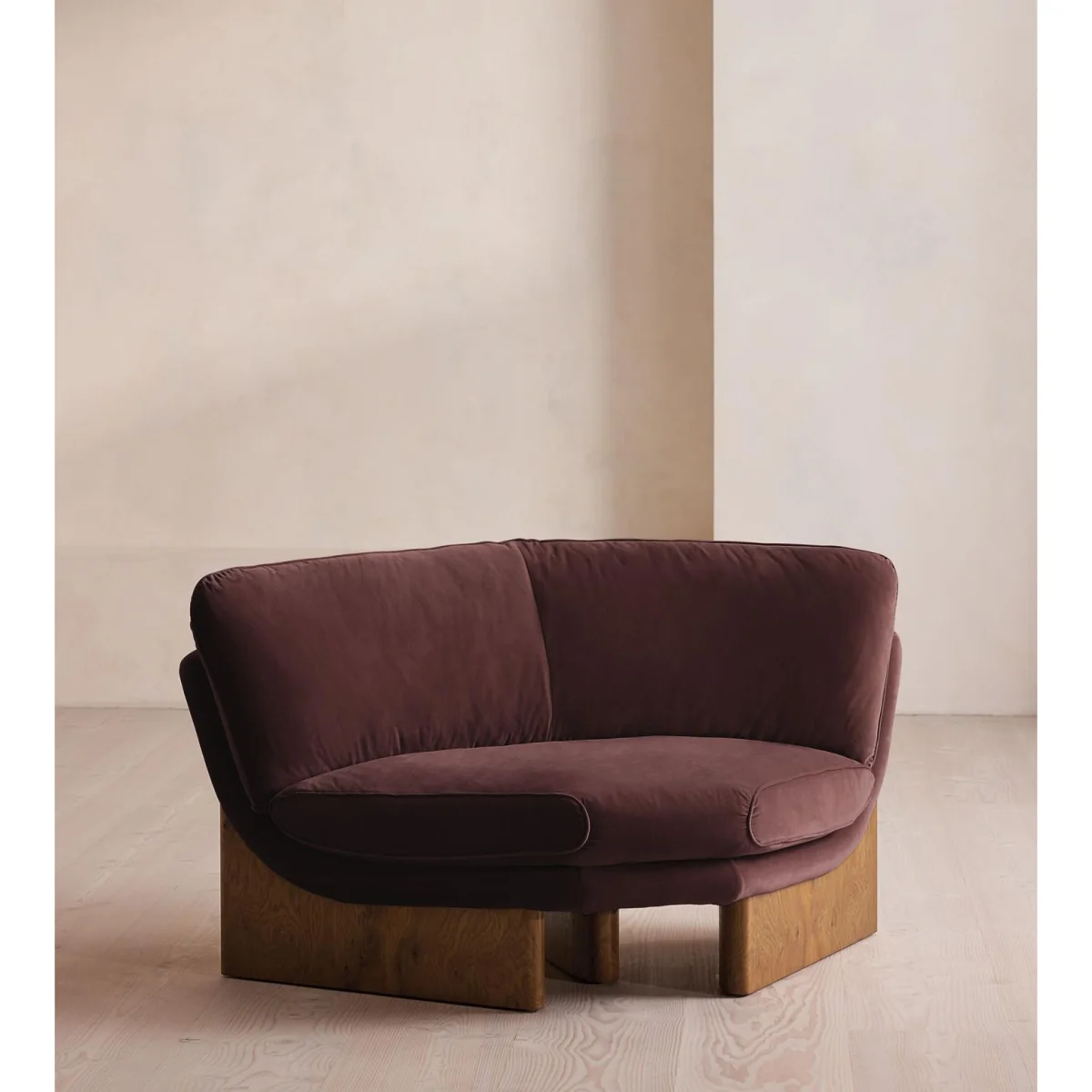 Tellis Corner Chair, Velvet, Aubergine, UK – image 3