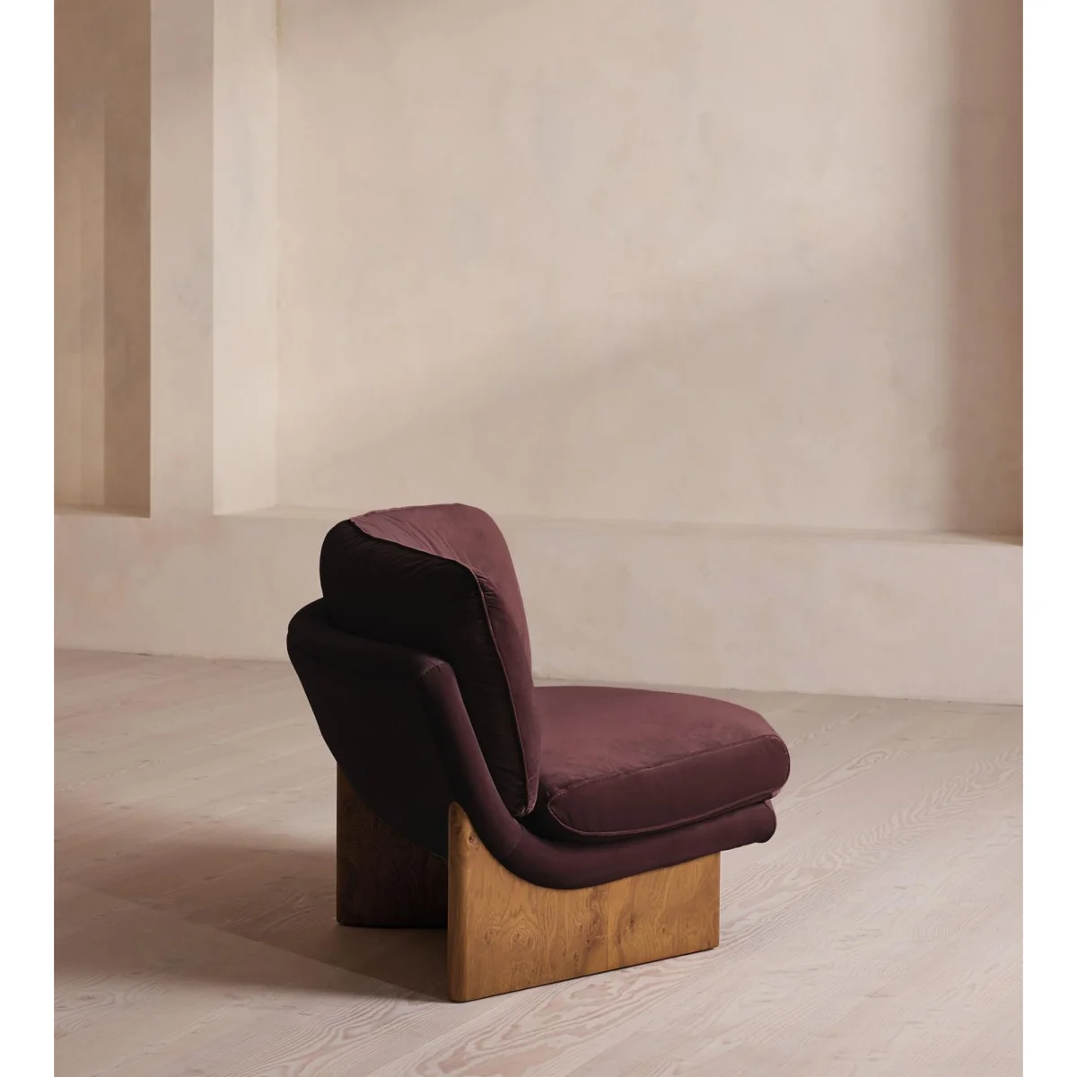 Tellis Corner Chair, Velvet, Aubergine, UK – image 4