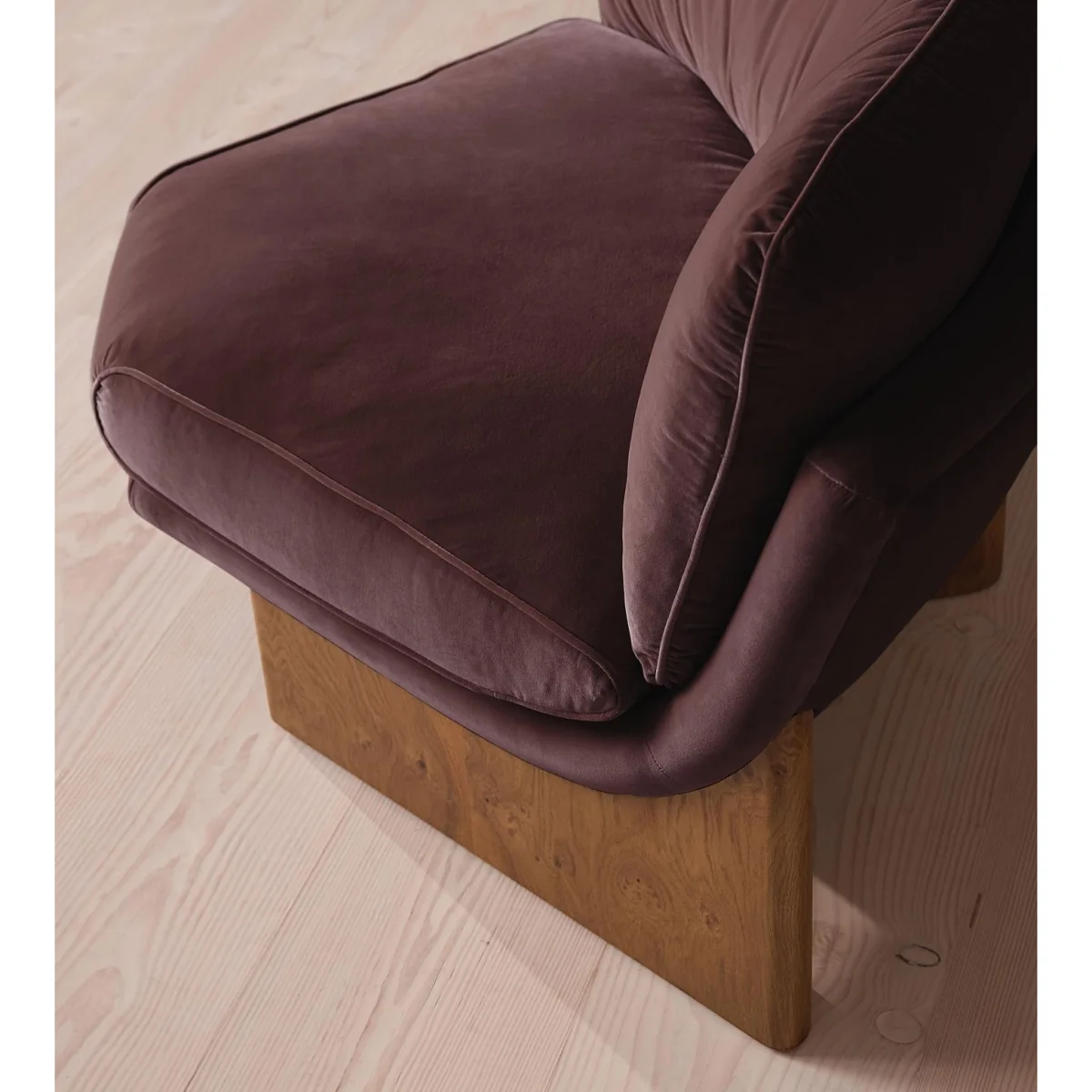 Tellis Corner Chair, Velvet, Aubergine, UK – image 6