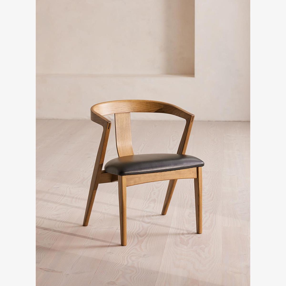 Edwin Dining Chair, Black Leather