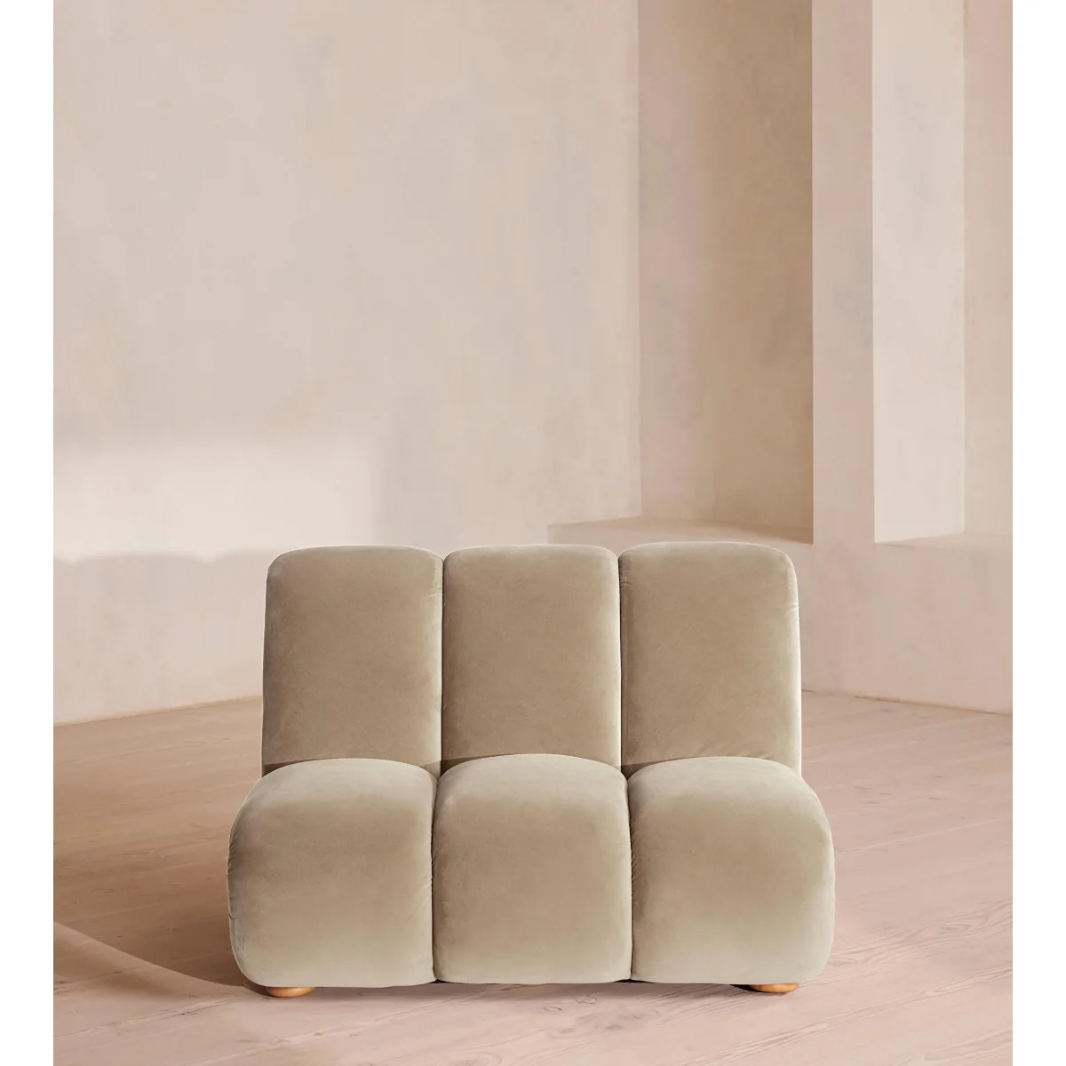 Noelle Modular Armchair, Velvet, Oyster, UK – image 2