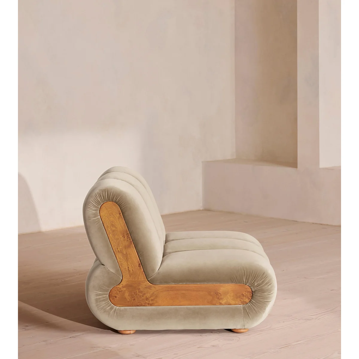 Noelle Modular Armchair, Velvet, Oyster, UK – image 4