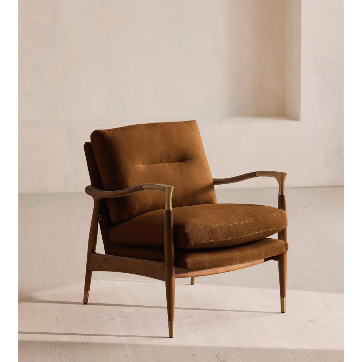 Theodore Armchair, Linen, Terracotta, UK – image 2