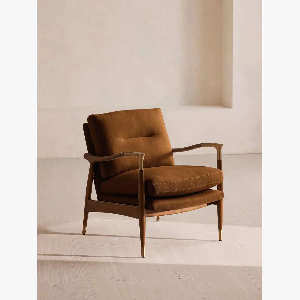 Theodore Armchair, Linen, Terracotta, UK – image 1
