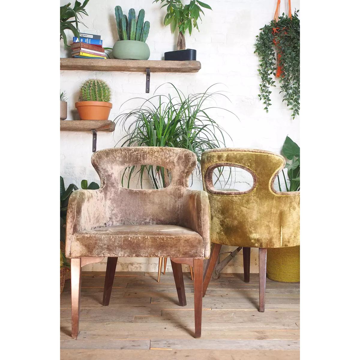 Urban Renewal Vintage Pair Of Plush Chairs by Stanley Jay Friedman - Brown H:85cm x W:62cm x D:57cm at Urban Outfitters – image 3