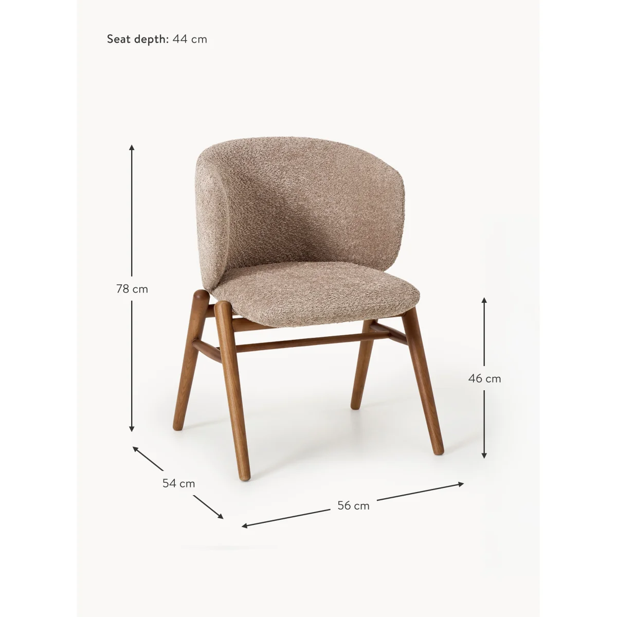 Upholstered Teddy Bouclé Dining Chair Kris – image 8
