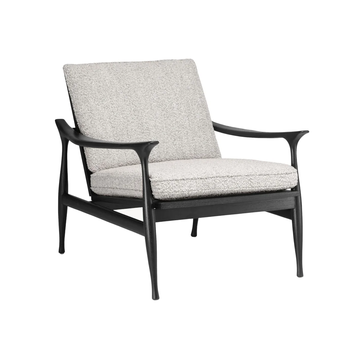 Bouclé & Mindi Wood Armchair Manzo – image 1