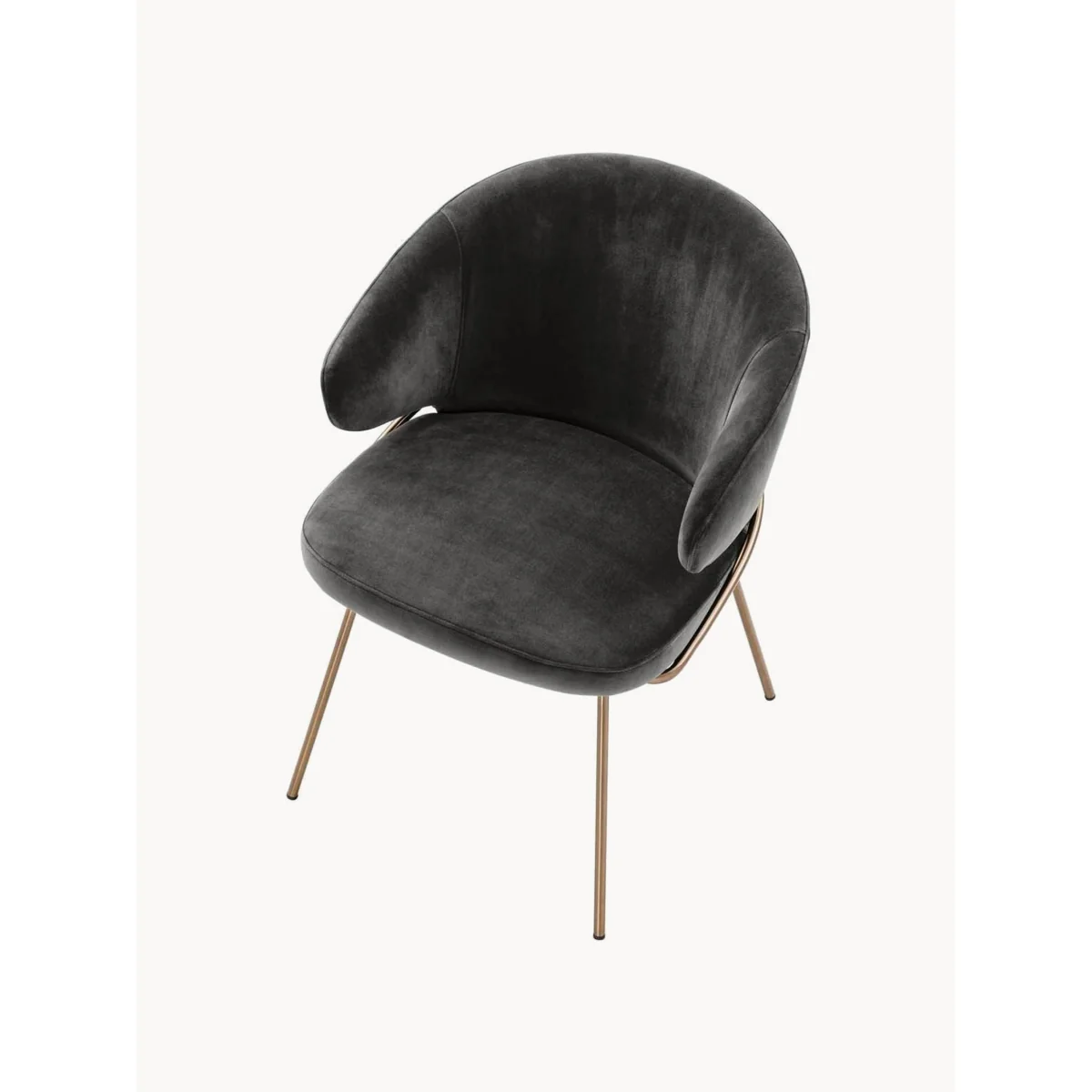 Velvet Dining Chair Kinley with Armrest – image 3