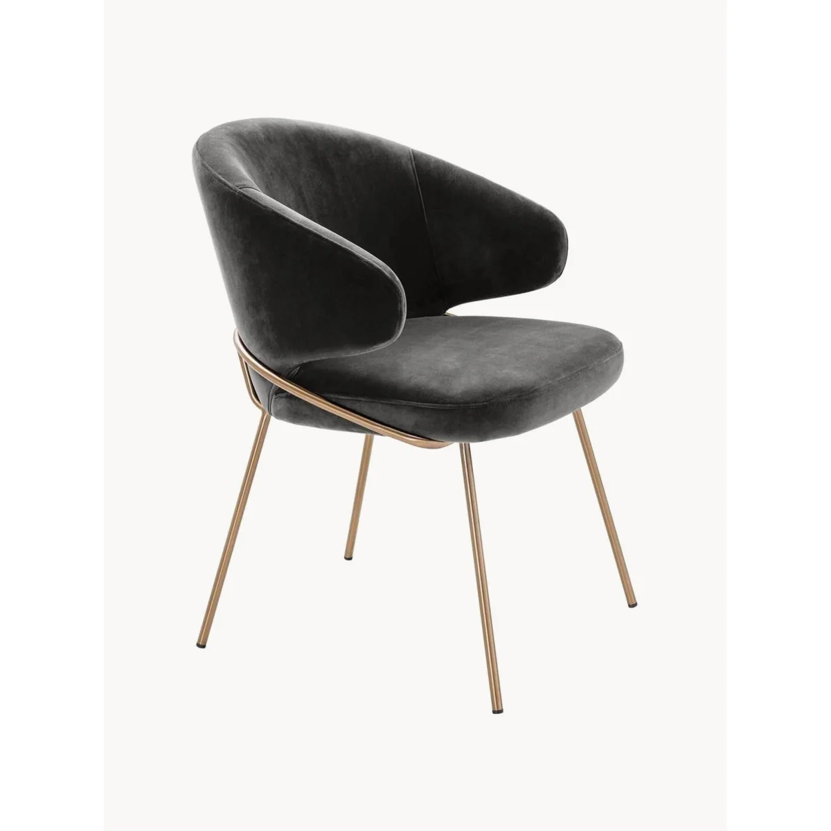 Velvet Dining Chair Kinley with Armrest – image 4
