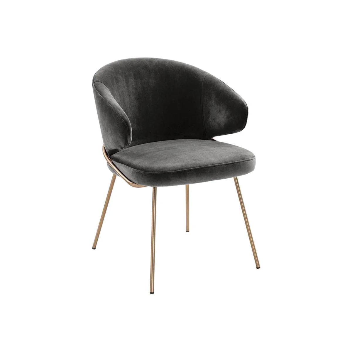 Velvet Dining Chair Kinley with Armrest – image 1