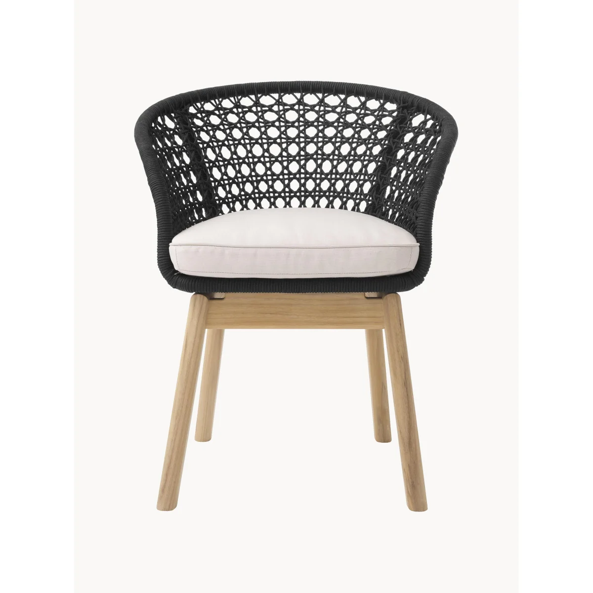 Teak Wood Garden Dining Chair Trinity with Armrests – image 3