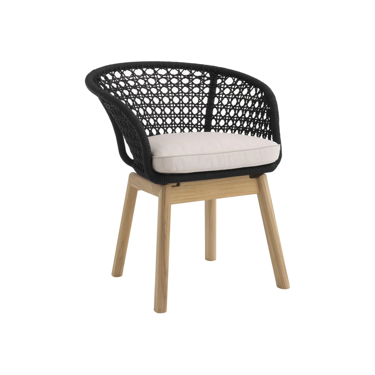 Teak Wood Garden Dining Chair Trinity with Armrests – image 1