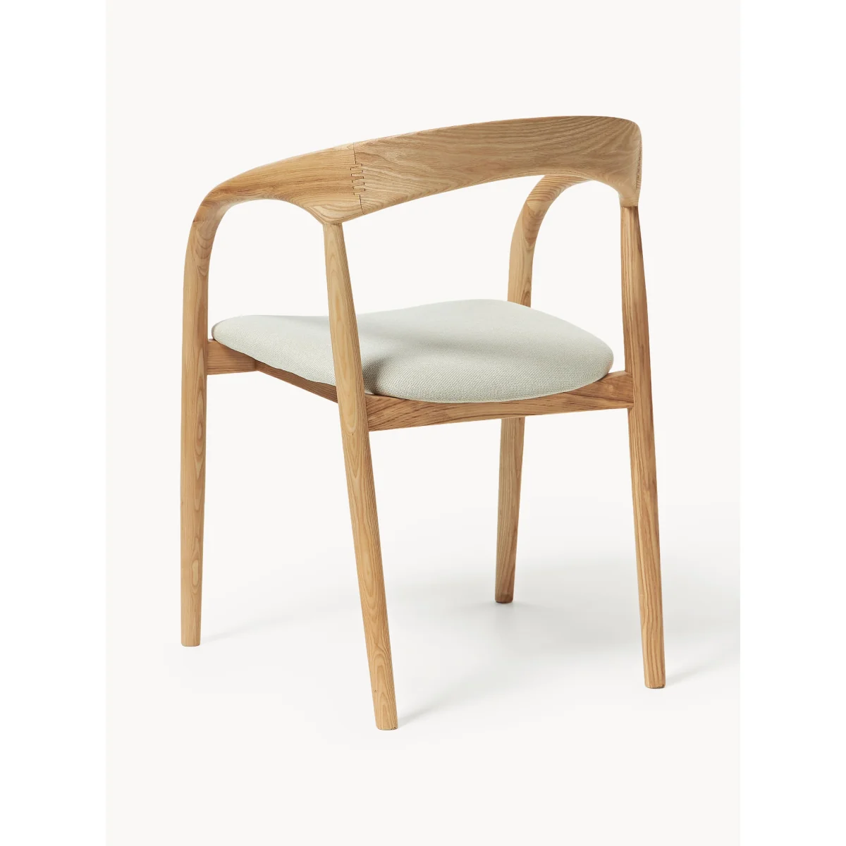 Ash Wood Dining Chair Camille with Seat Cushion – image 4