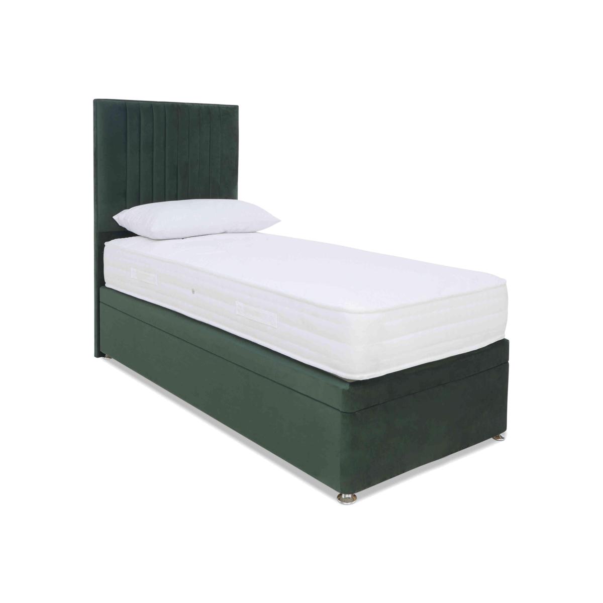 Sleep Story - Firm Gel Power End Ottoman Divan Set - Small Single - Plush Emerald – image 1