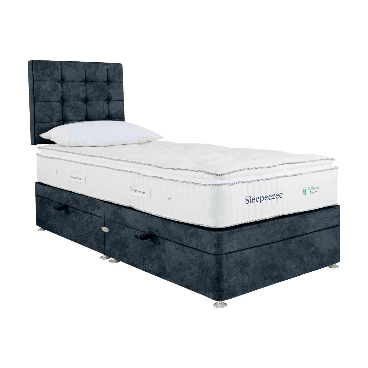Sleepeezee - Natural Touch 2000 Pillowtop Side Ottoman Divan Set - Single - Daytona Ocean – image 1