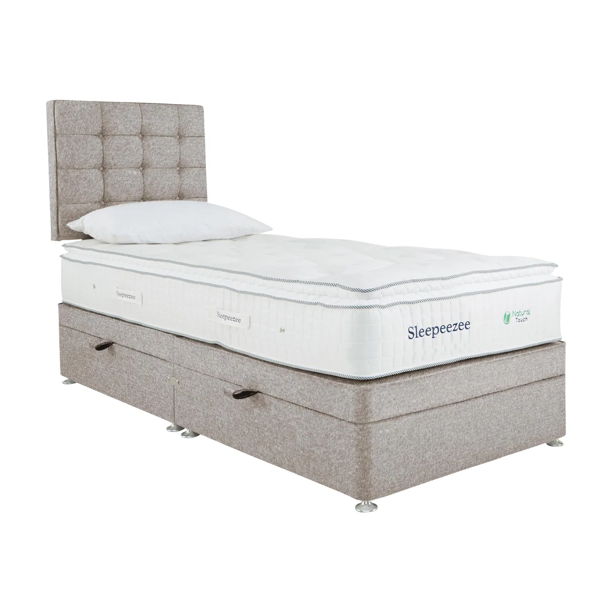Sleepeezee - Natural Touch 2000 Pillowtop Side Ottoman Divan Set - Single – image 1