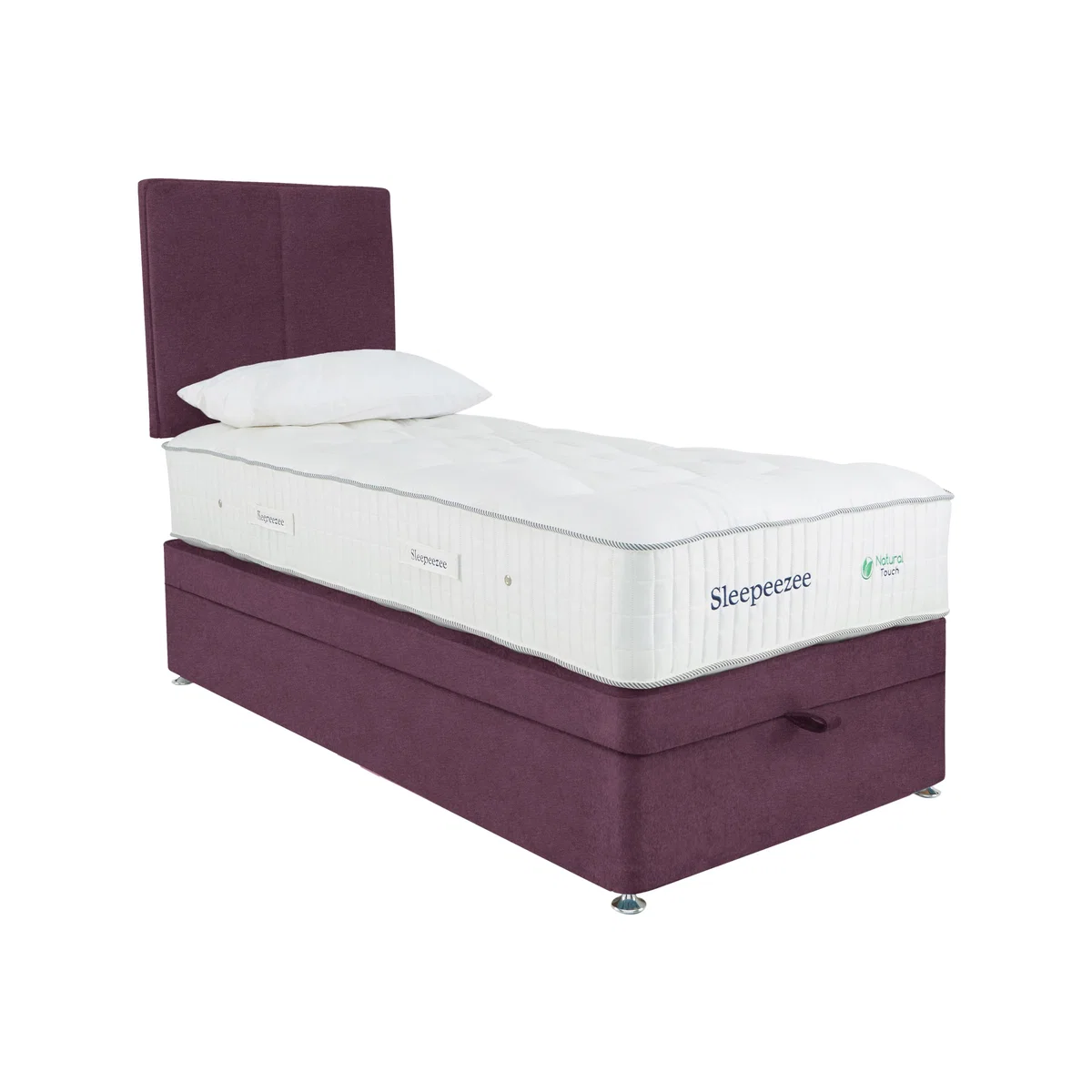 Sleepeezee - Natural Touch 3000 End Ottoman Divan Set - Single - Purple – image 1