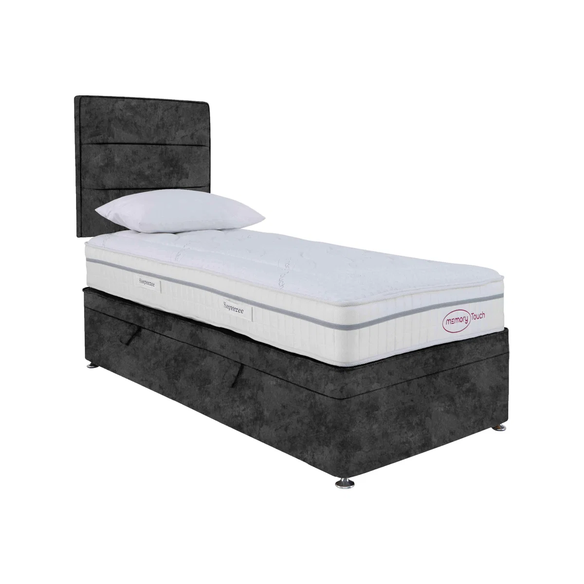 Sleepeezee - Memory Touch Ortho Side-lift Ottoman Divan Set - Single - Daytona Coal – image 1