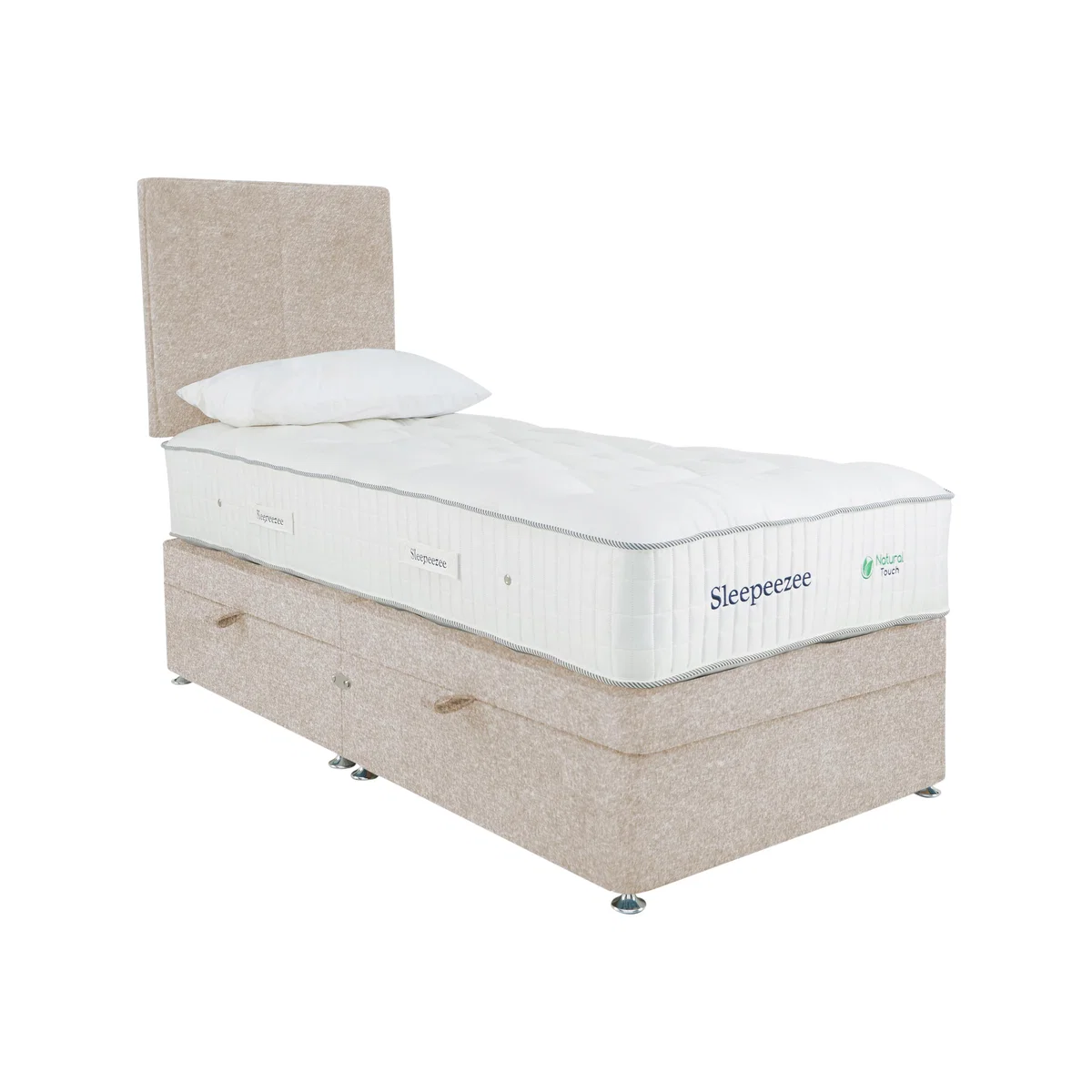 Sleepeezee - Natural Touch 3000 Side Ottoman Divan Set - Single - Cream – image 1