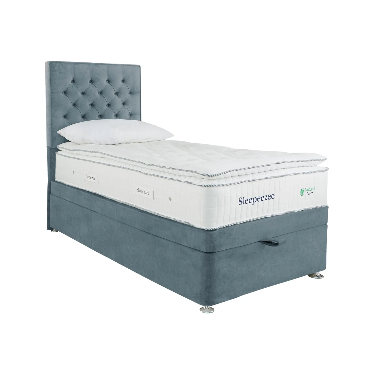 Sleepeezee - Natural Touch 3000 Pillowtop End Ottoman Divan Set - Single - Blue – image 1