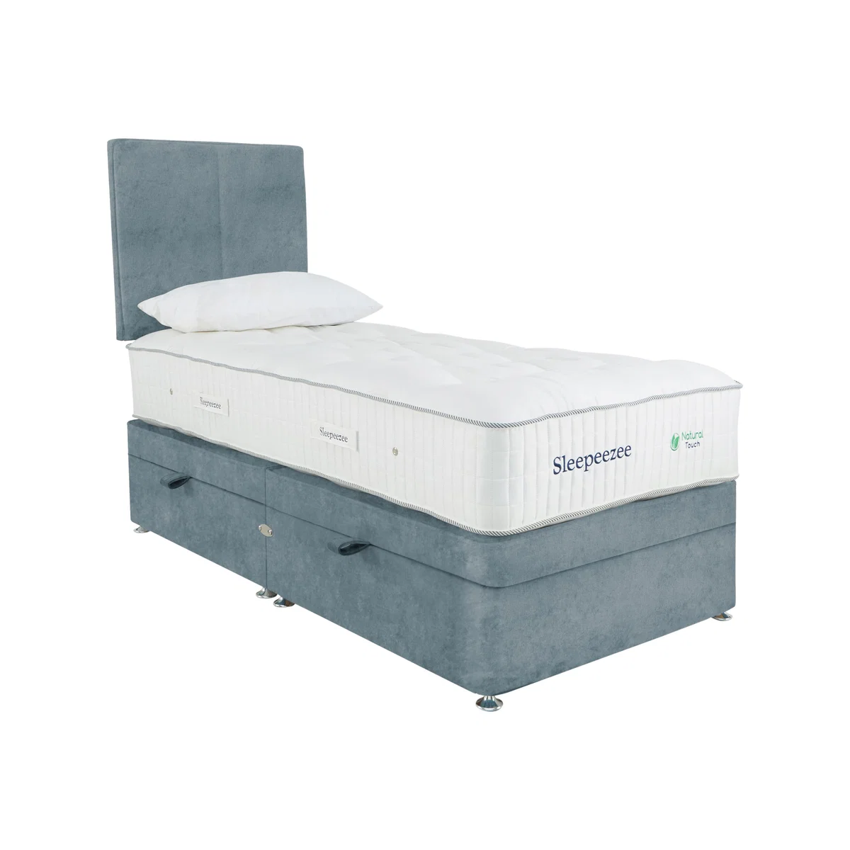 Sleepeezee - Natural Touch 3000 Side Ottoman Divan Set - Single - Blue – image 1
