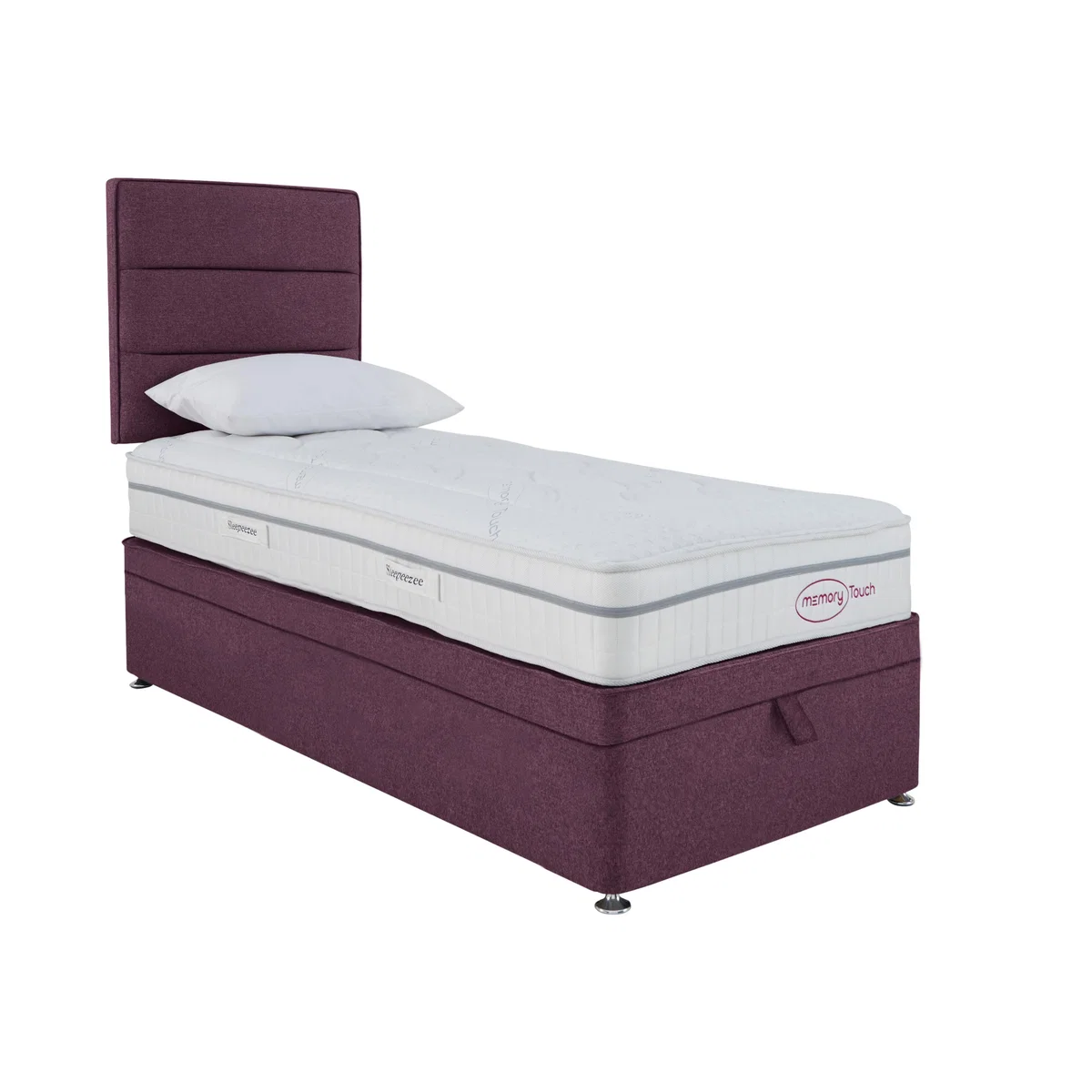 Sleepeezee - Memory Touch Ortho End-lift Ottoman Divan Set - Single - Red – image 1