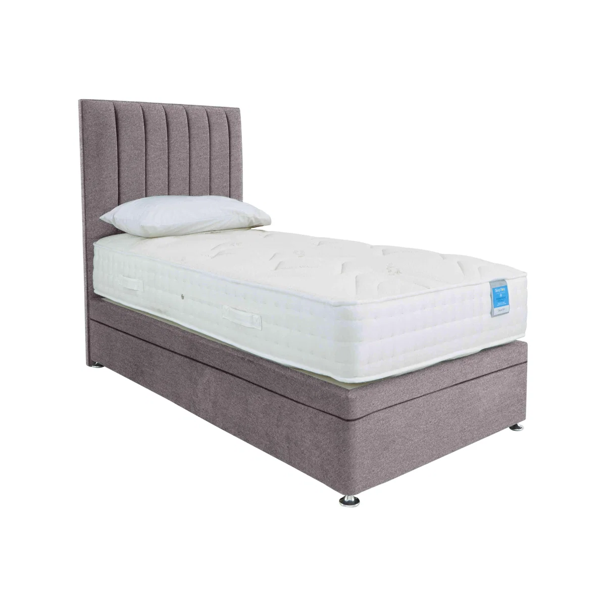 Sleep Story - Deluxe Firm Power Ottoman Divan Set - Small Single - Pebble Tweed – image 1