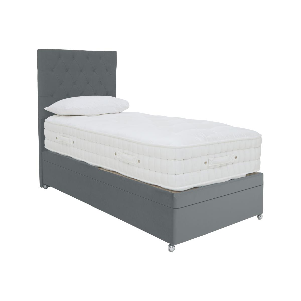 Sleep Story - Natural 4000 Side Ottoman Divan Set - Single - Grey
