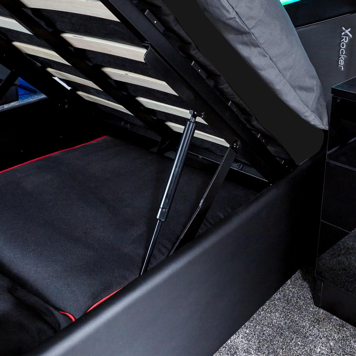 Cosmos RGB Single Ottoman Gaming Bed with LED Lighting - Grey – image 2