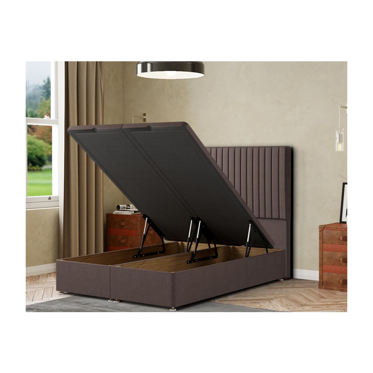 Maryland Ottoman Bed Floor Standing Headboard Malham Weave - Slate / Single – image 1