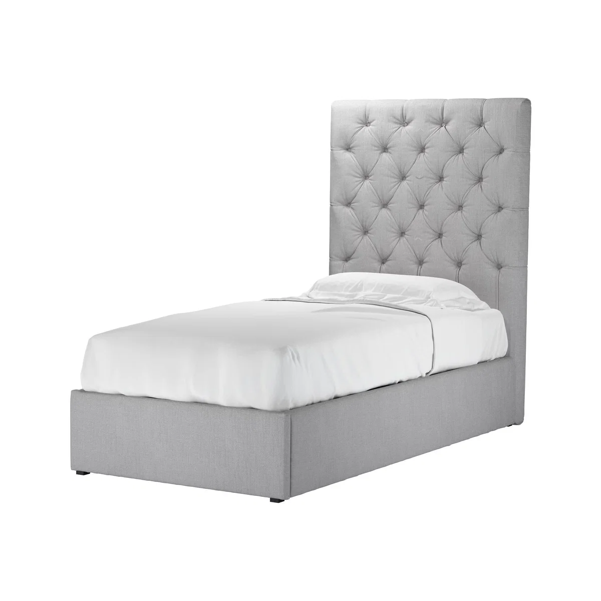 Rosalie 150cm Single Ottoman Bed in Cobble Brushed Linen Cotton - sofa.com – image 1