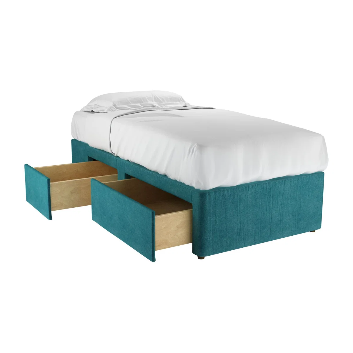 LHF Single Continental Drawer Divan Base in Neptune Smart Velvet - sofa.com – image 1