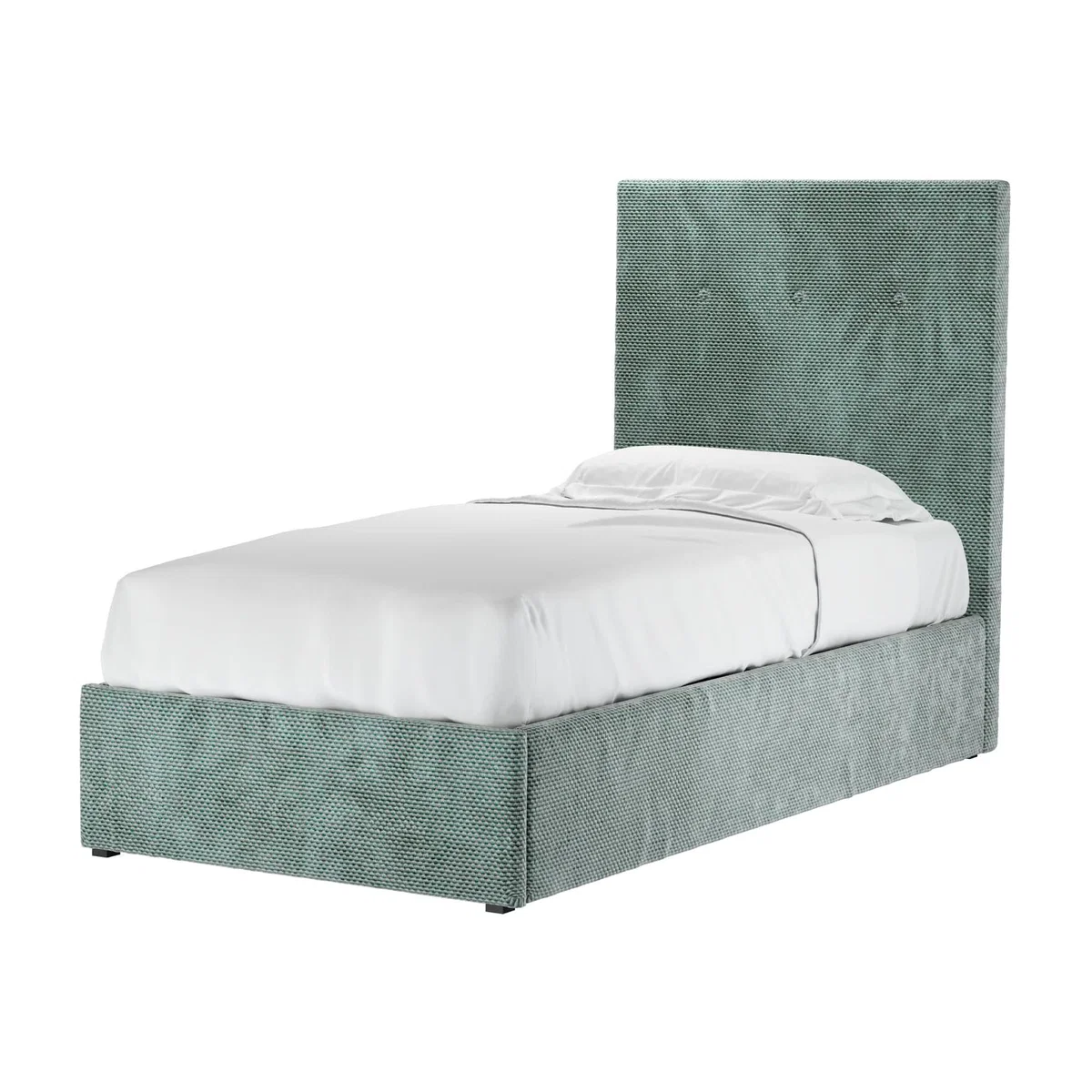 Avery 130cm Single Ottoman Bed in Peppermint Bubble Velvet - sofa.com