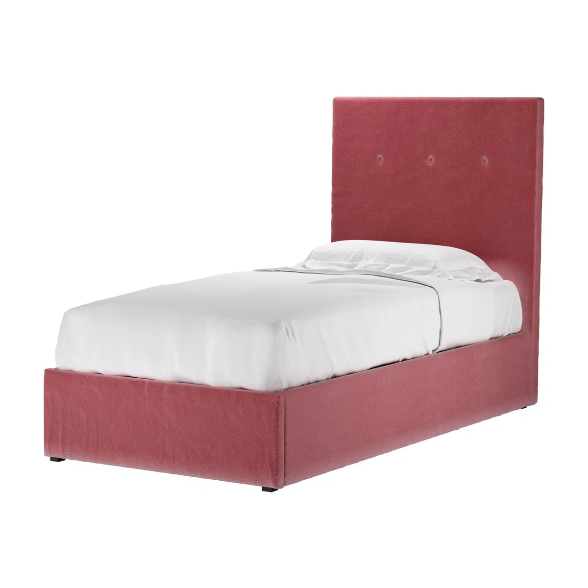Avery 130cm Single Ottoman Bed in Dusty Rose Cotton Matt Velvet - sofa.com – image 1