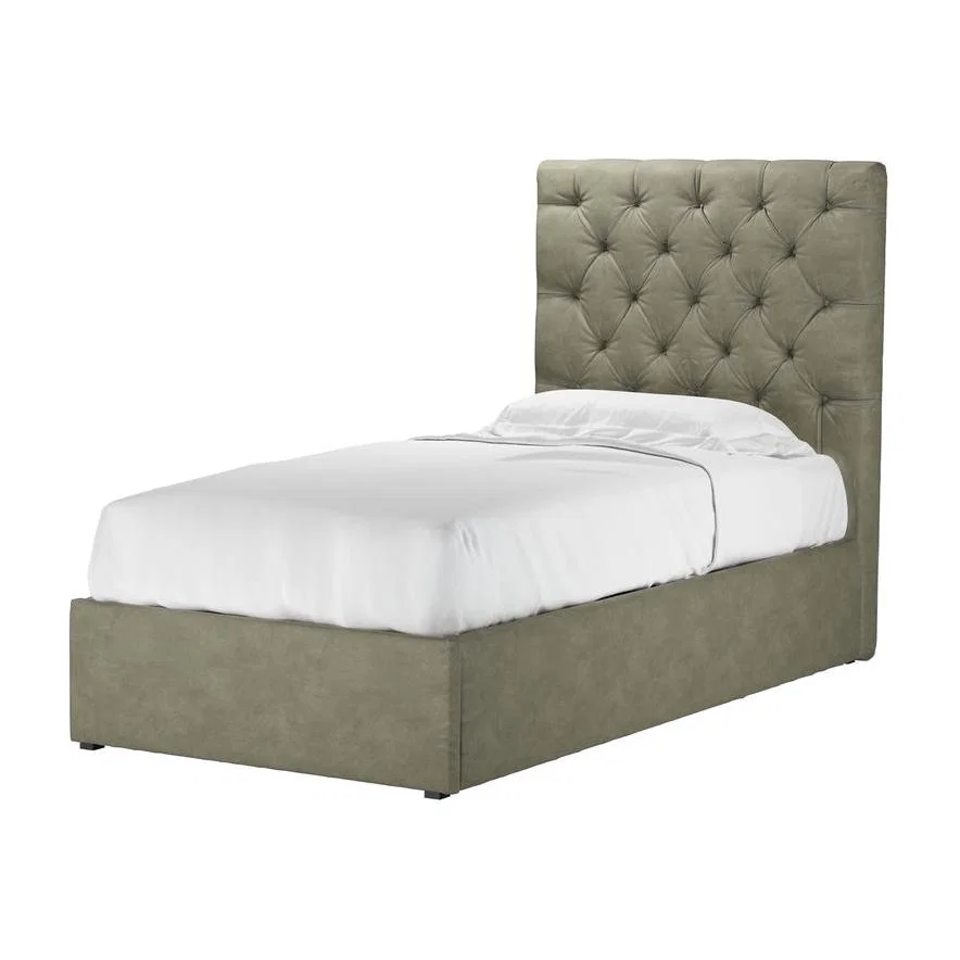 Rosalie 130cm Single Ottoman Bed in Matcha Powdered Leather - sofa.com – image 1