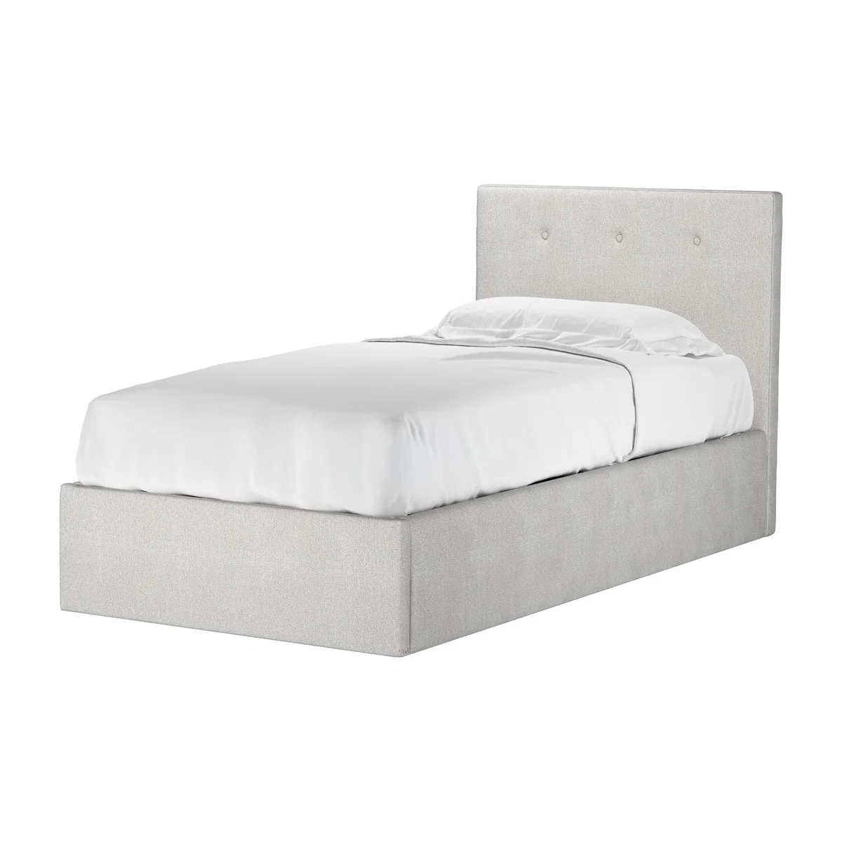 Avery 100cm Single Ottoman Bed in Shell Heathland Weave
