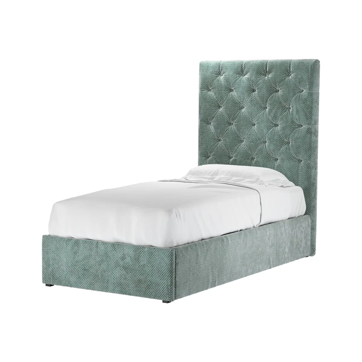 Rosalie 150cm Single Ottoman Bed in Peppermint Bubble Velvet - sofa.com – image 1