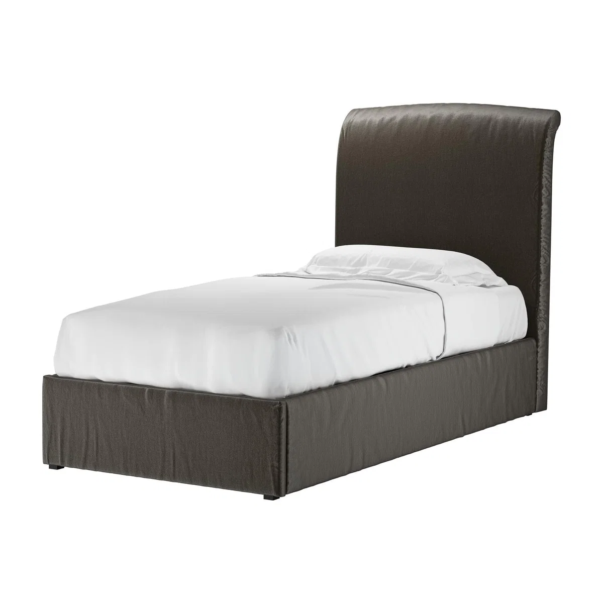 Thea Single Ottoman Bed in Elephant Cotton Matt Velvet - sofa.com – image 1