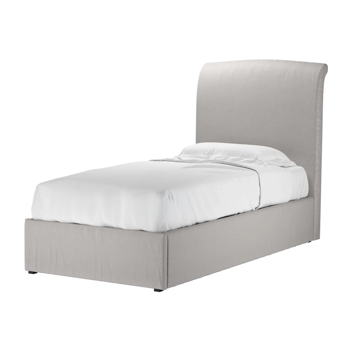 Thea Single Ottoman Bed in Dove Smart Velvet - sofa.com – image 1