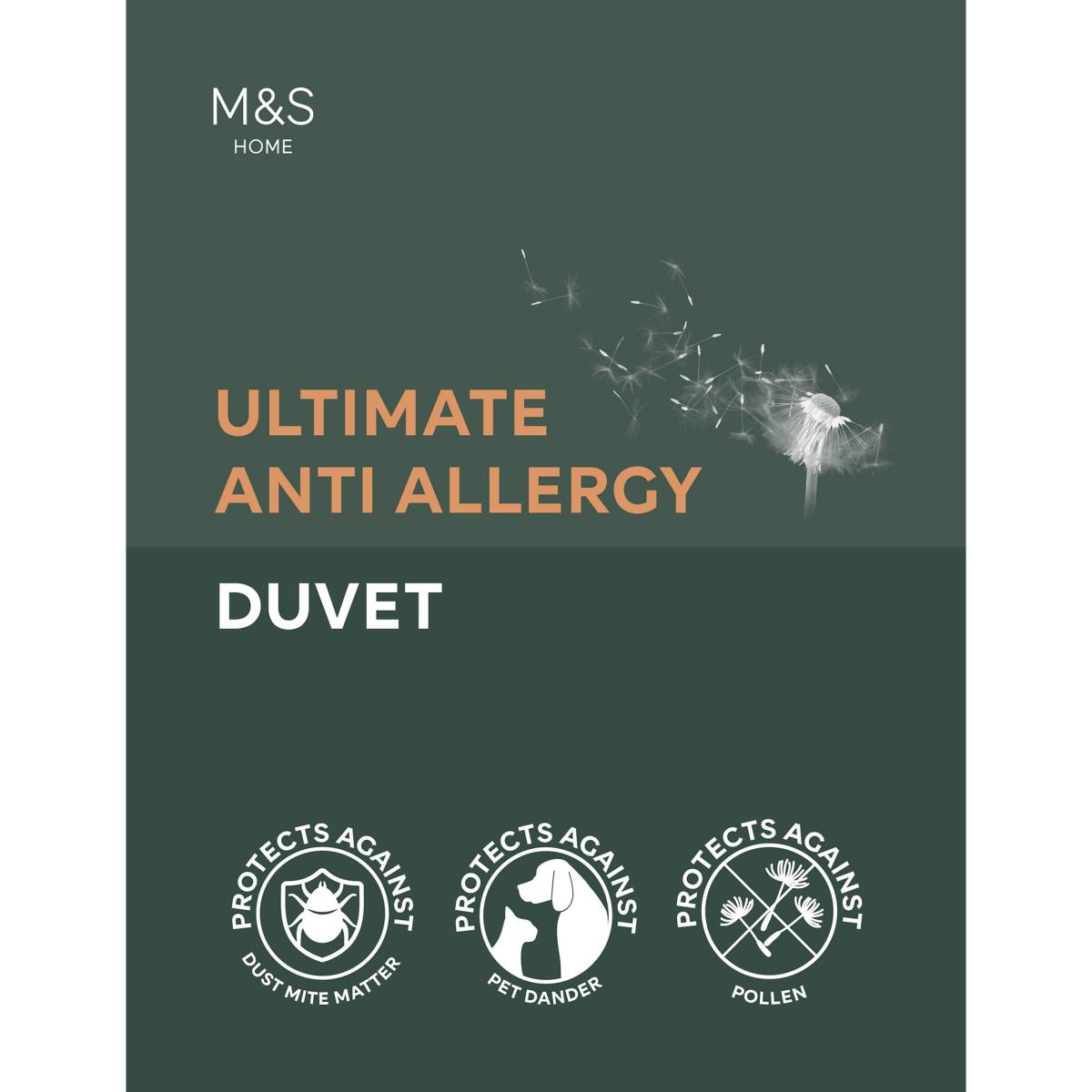 M&S Ultimate Anti Allergy 4.5 Tog Duvet - 5FT - White, White – image 3