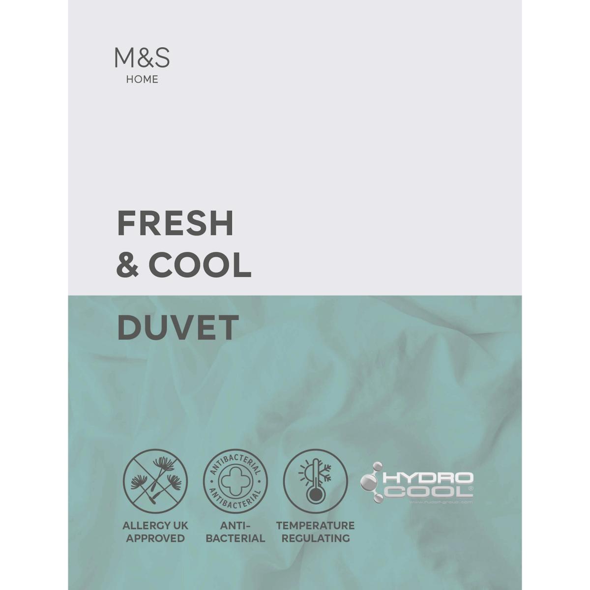 M&S Fresh & Cool 4.5 Tog Duvet - 5FT - White, White – image 3