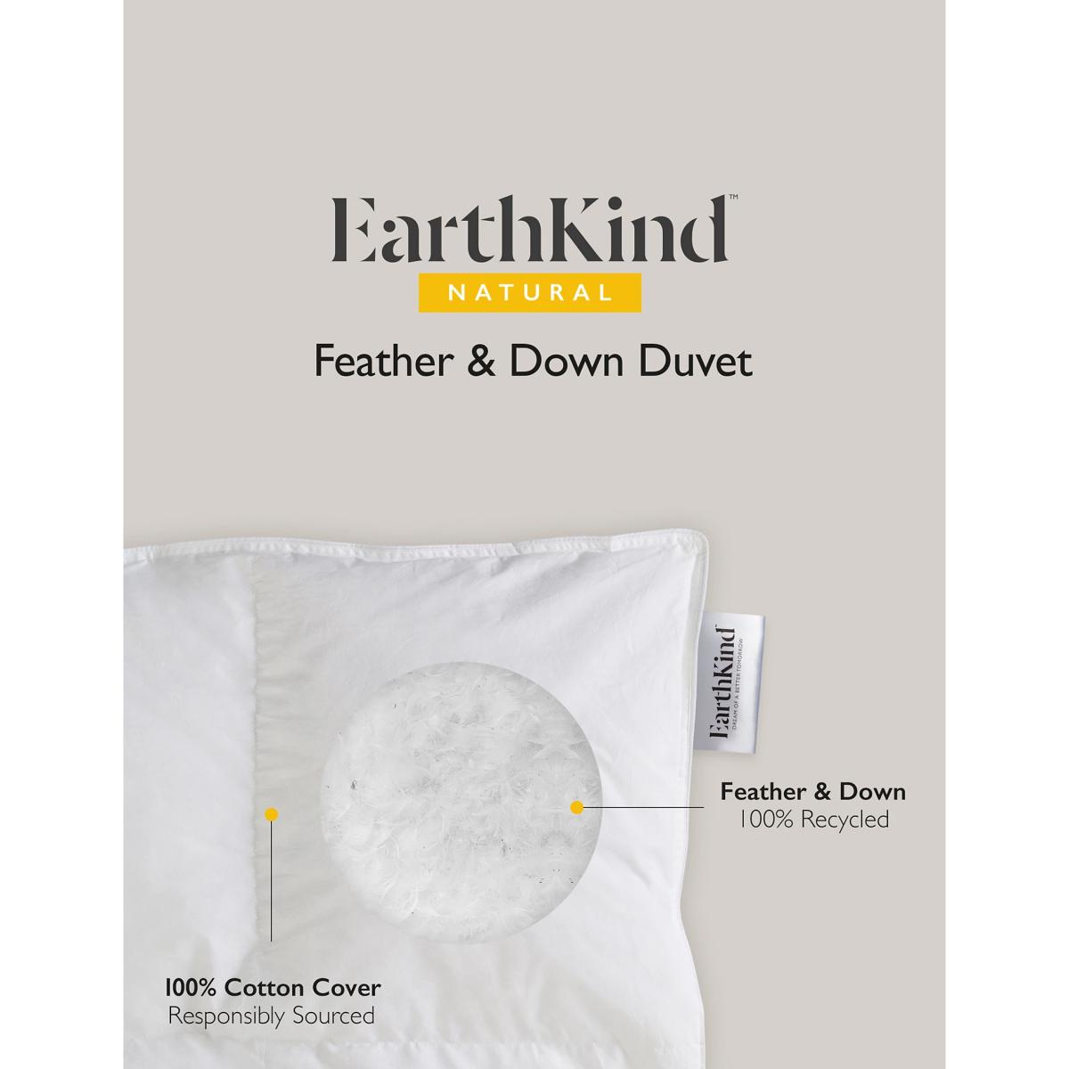 Earthkind Recycled Feather & Down 10.5 Tog Duvet - 5FT - White, White – image 5