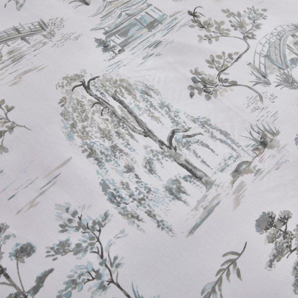 Dreams & Drapes Dreams and Drapes Design Oriental Garden Easy Care Grey Duvet Set - King, Cotton, Floral – image 4