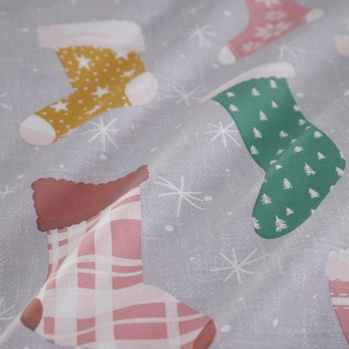 Christmas Stockings Reversible Single Duvet Set - Christmas Stockings Duvet Cover Set – image 3