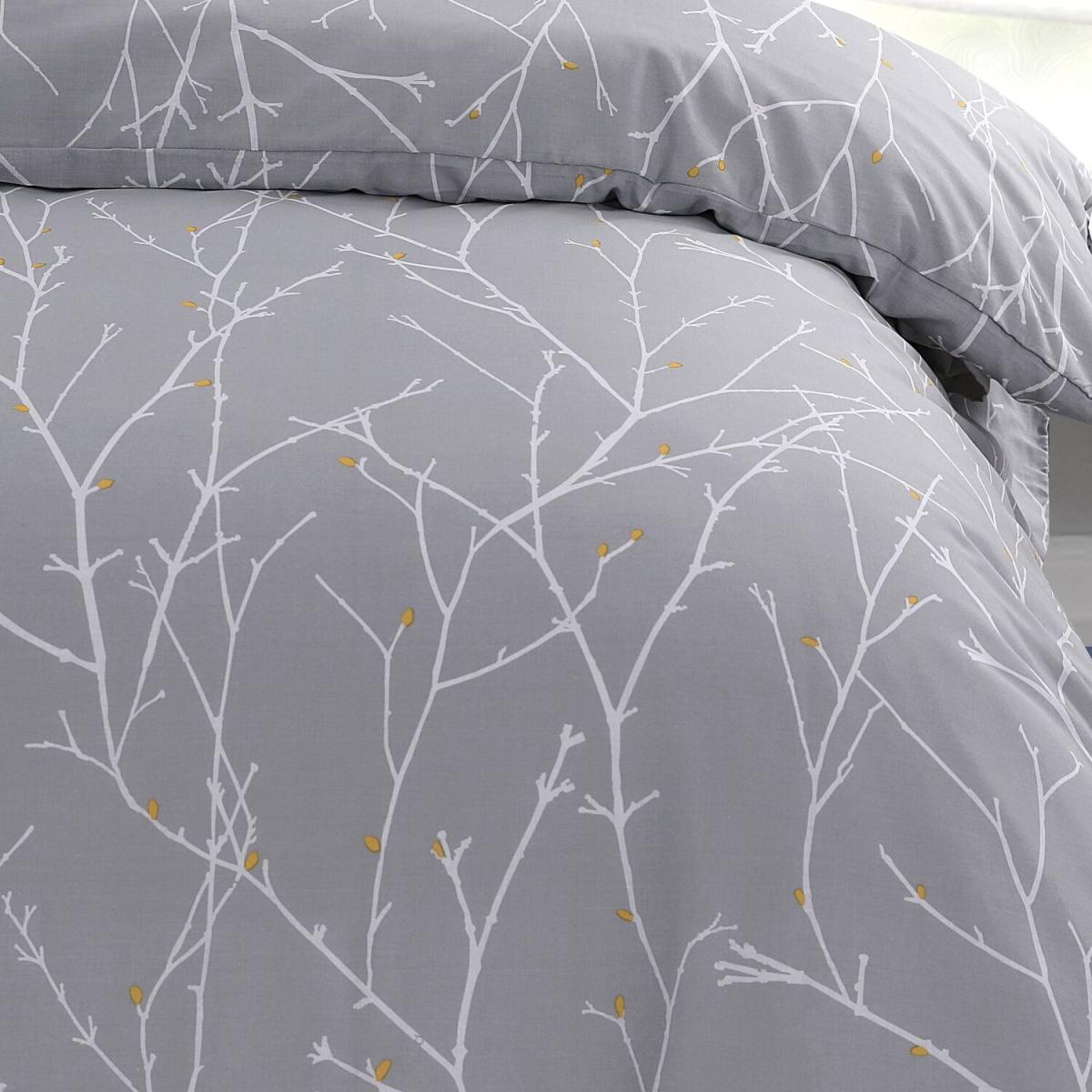 Autumn Branches Grey Duvet Set - Grey / King – image 3