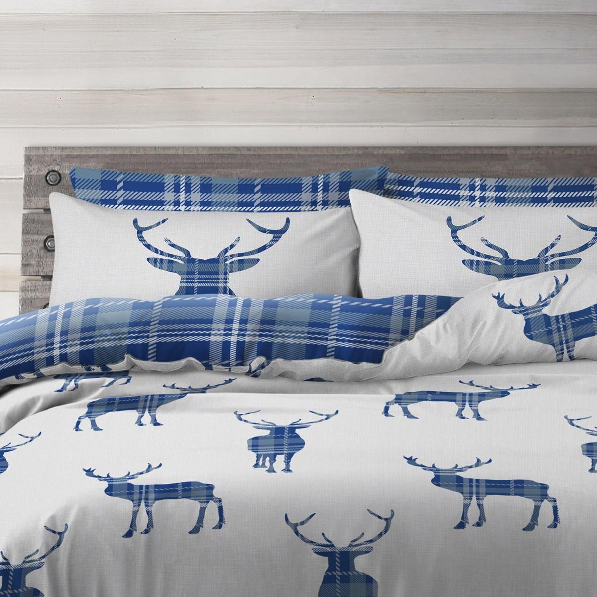 Classic Stag Check Duvet Set - Navy / King – image 1
